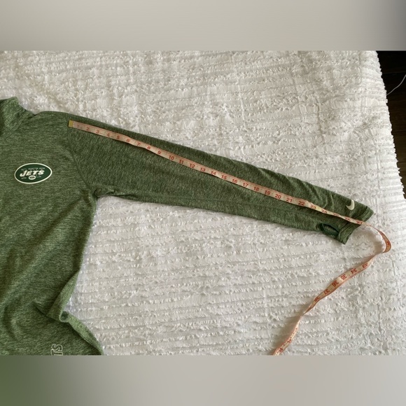 Nike NY Jets 1/4 zip Long sleeve Dri Fit green shirt size Medium - Picture 12 of 12